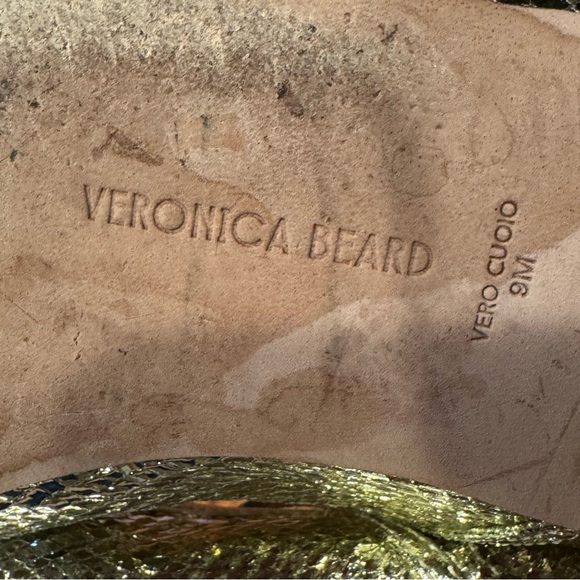 Veronica Beard Ellie Metallic Maryjane Ballet Flat in Platinum Gold Size 9 EUC - Picture 11 of 11